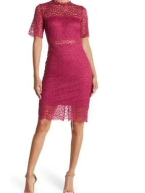 Love By Design Fuchsia Lace Dress